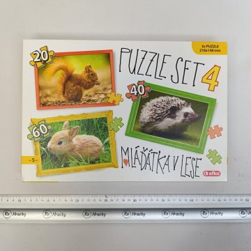 4x puzzle - mláďátka v lese